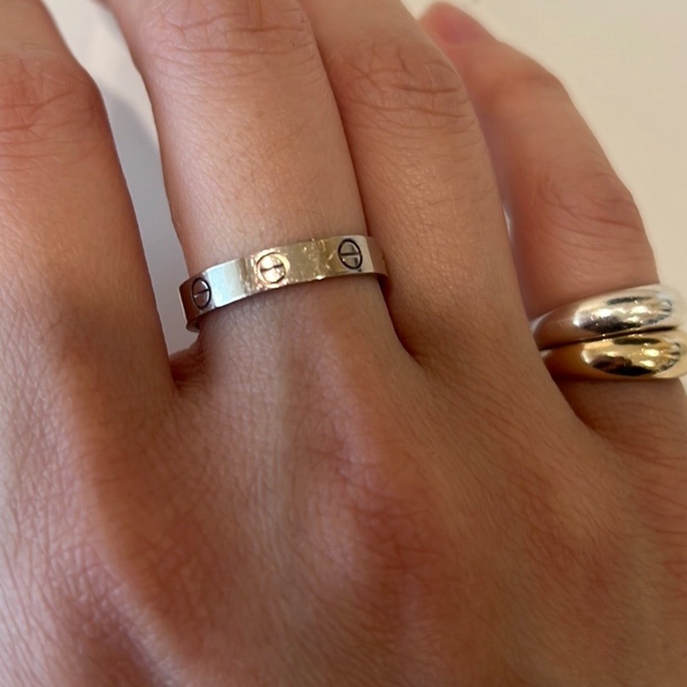 CARTIER 18K WHITE GOLD LOVE RING SIZE US 7.25/EU 55